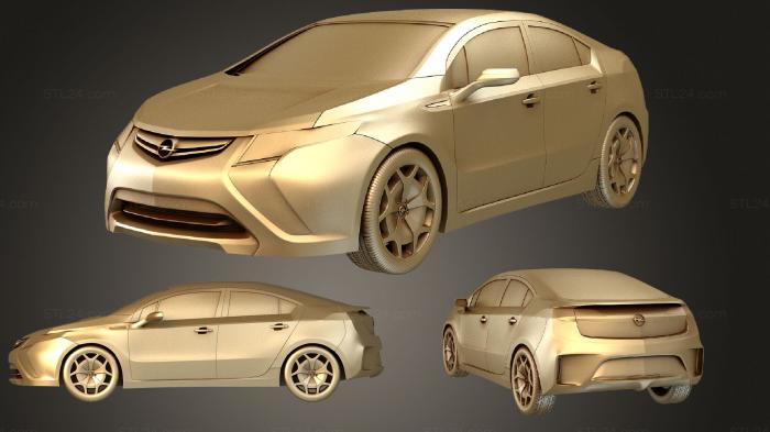 Автомобили и транспорт (Opel Ampera 2011, CARS_2875) 3D модель для ЧПУ станка